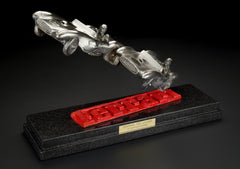 'Ferrari, The Legend' Sculpture by Jonathan Bronson, solid silver