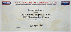 2003 Subaru WRX WRC Signed Solberg Diecast Legends 1:18 Scale