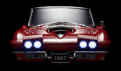 Corvette L88 1967 by Franklin Mint 1:12 Scale front view with headlamps on